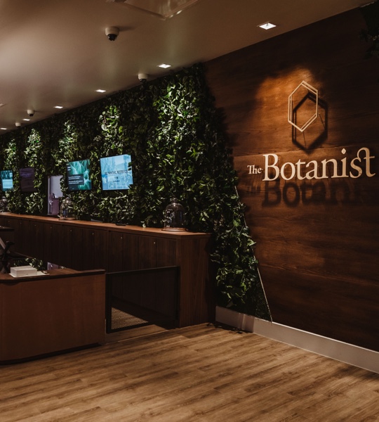 The Botanist Cleveland location's wall display